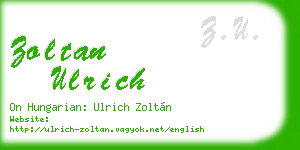 zoltan ulrich business card